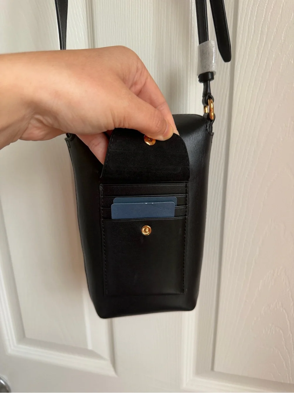 Cole Haan Black Leather Crossbody Phone Bag